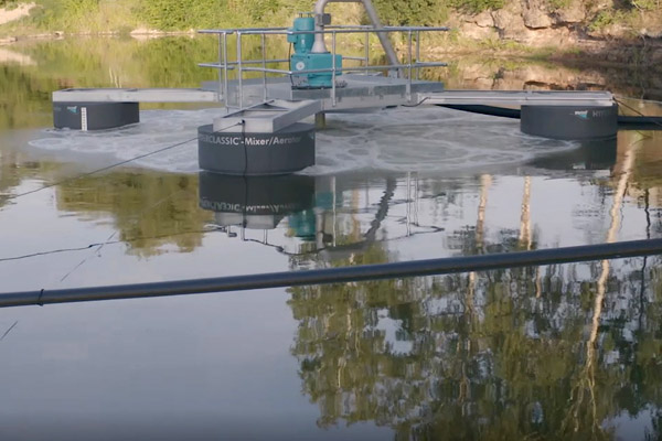 Video HYPERCLASSIC Rühr- und Begasungssystem Float Lagune Teichkläranlage