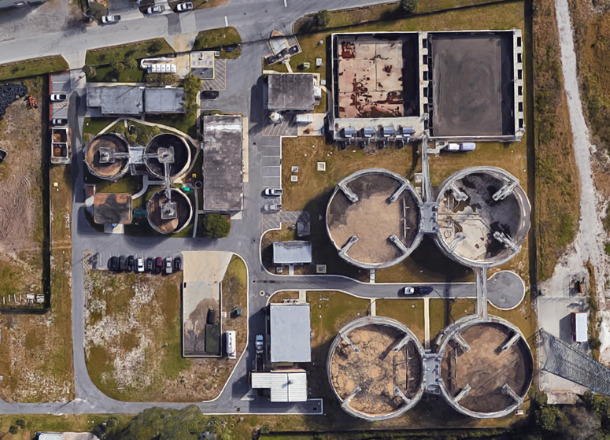 INVENT Enviromental Technologies, Inc. in Jacksonville, Florida, USA, plant overview, google maps, granualted sludge process basins